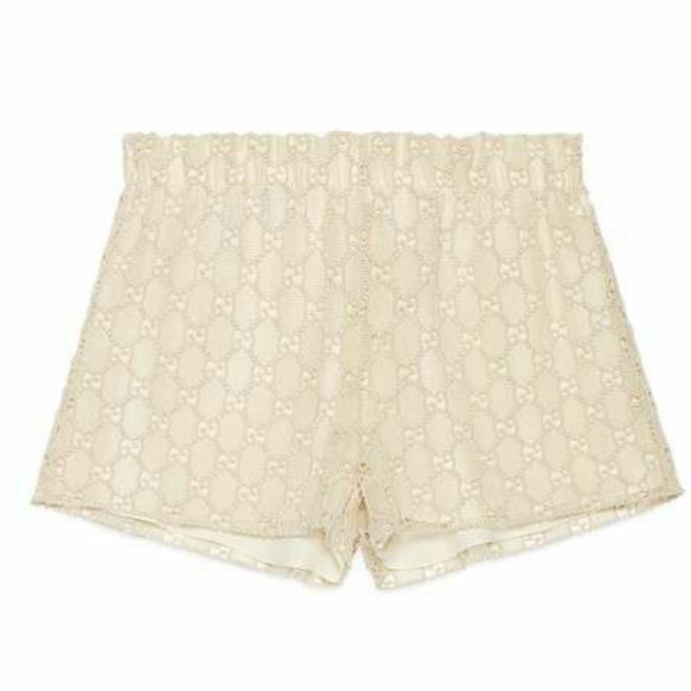 Gucci (ish) Cream Crochet Women's Shorts